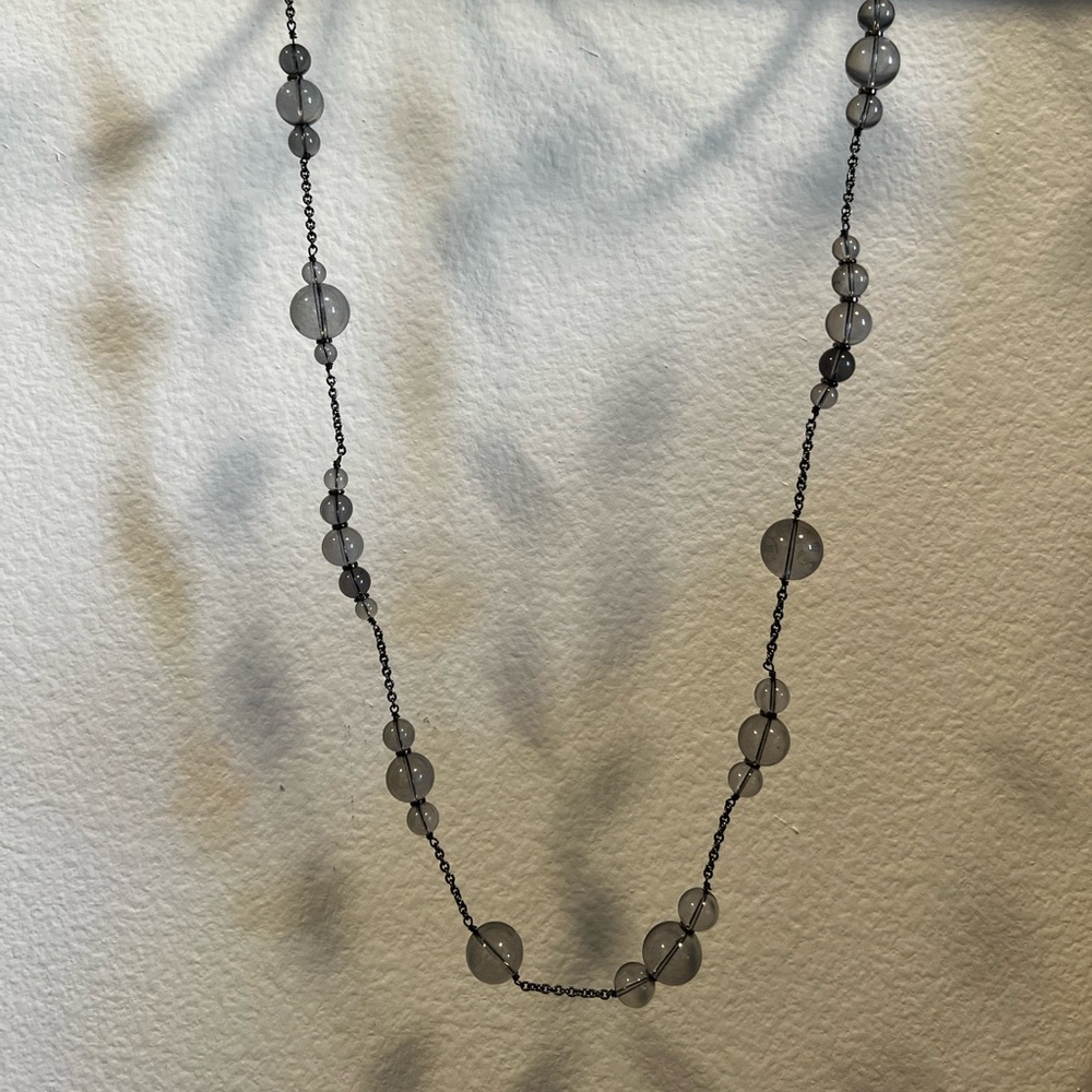 J.Crew grey plastic sphere necklace